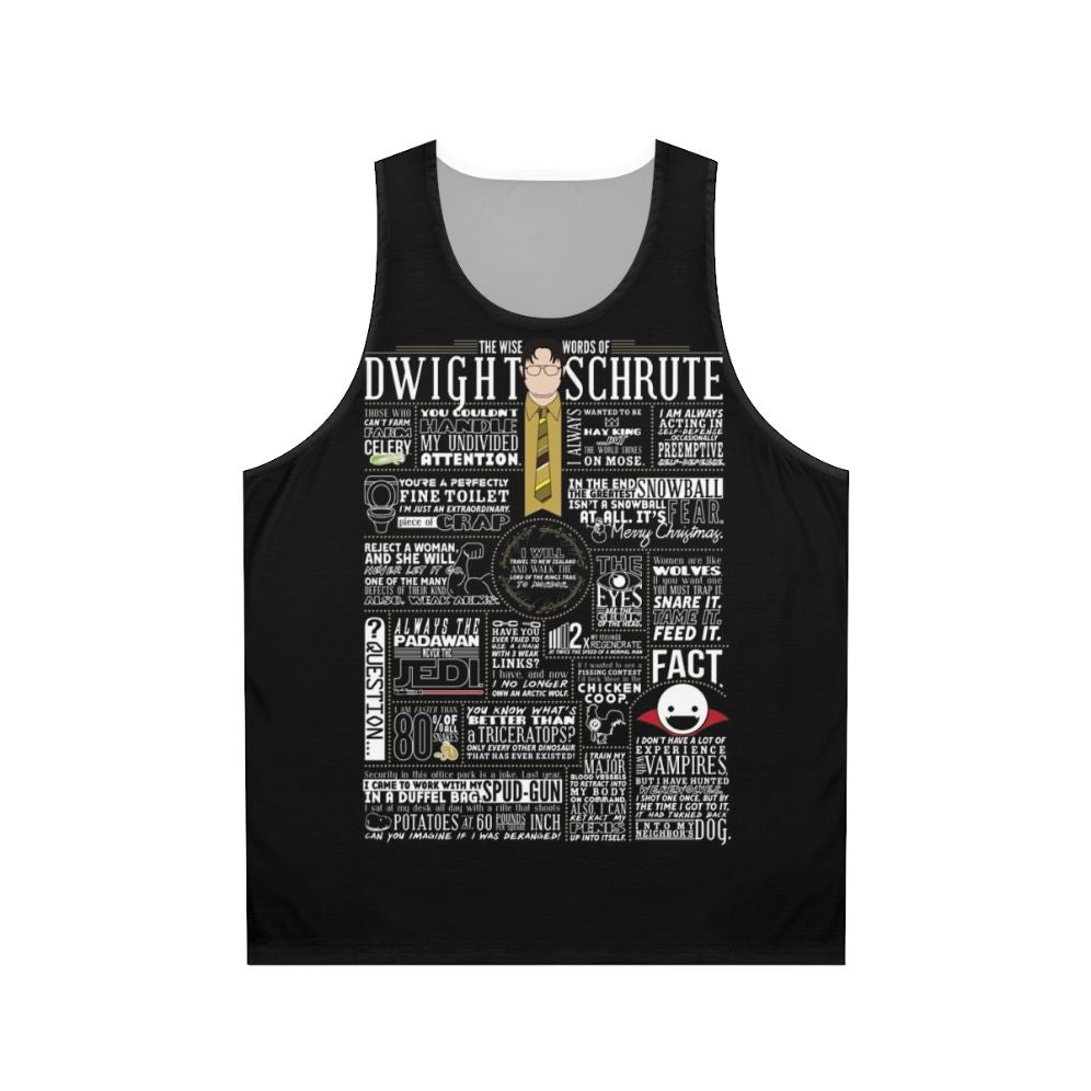 Unisex tank top with Dwight Schrute quote from The Office