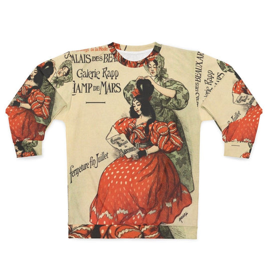 1896 National Fashion Salon Paris vintage sweatshirt featuring belle epoque historical fashion