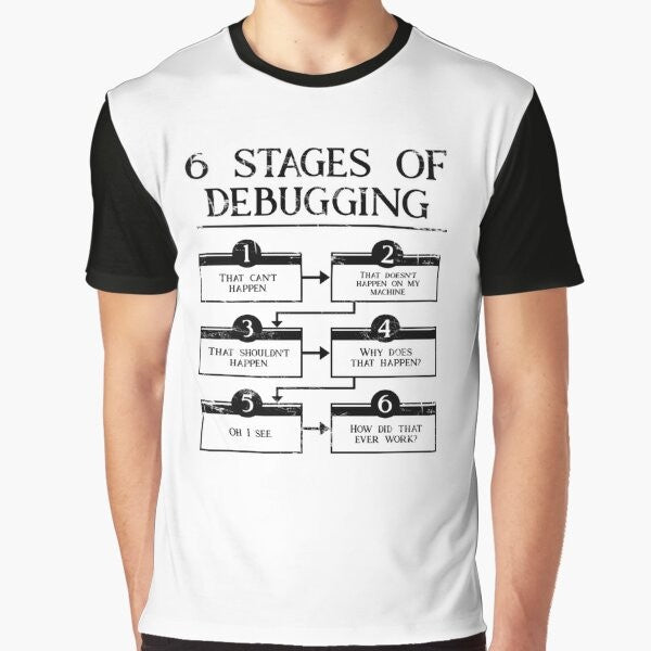 6 Stages of Debugging Graphic T-Shirt for Programming Lovers