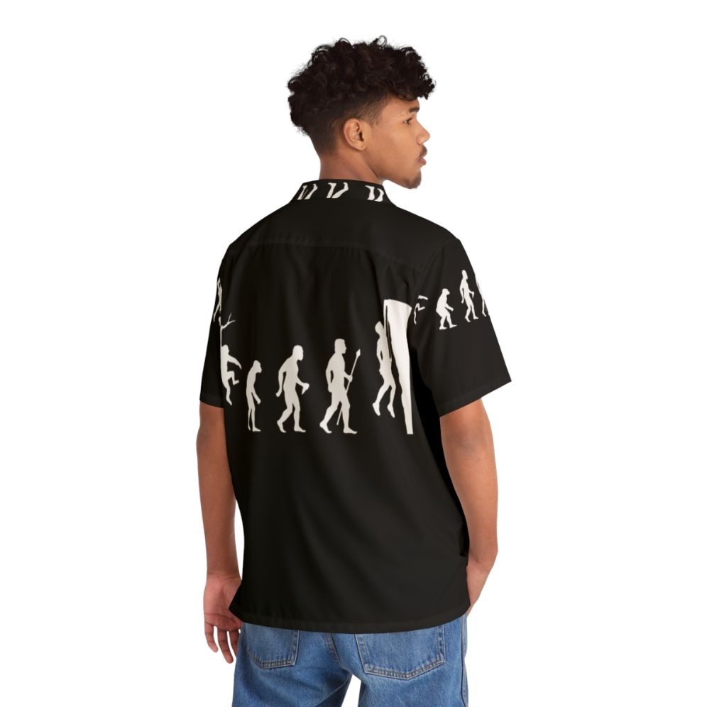 funny rock climbing evolution hawaiian print shirt - People Back