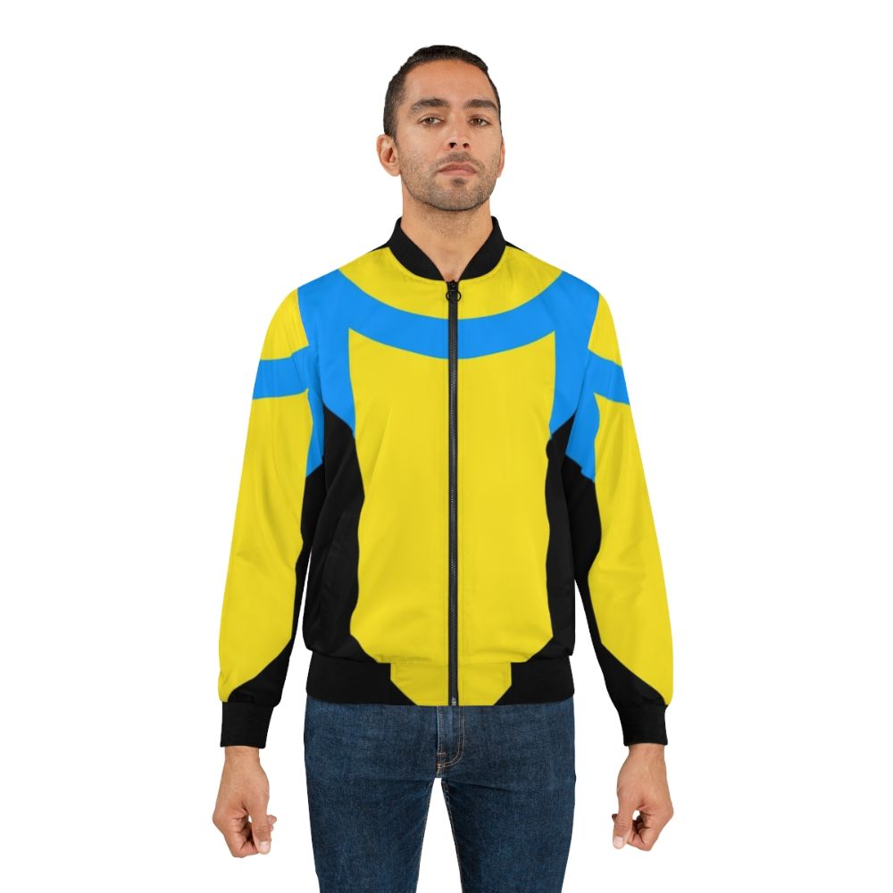 Invincible Suit Superhero Bomber Jacket with Viltrumite Design - Lifestyle