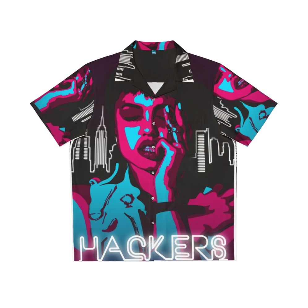 90s Hackers Neon Hawaiian Shirt Inspired by Angelina Jolie