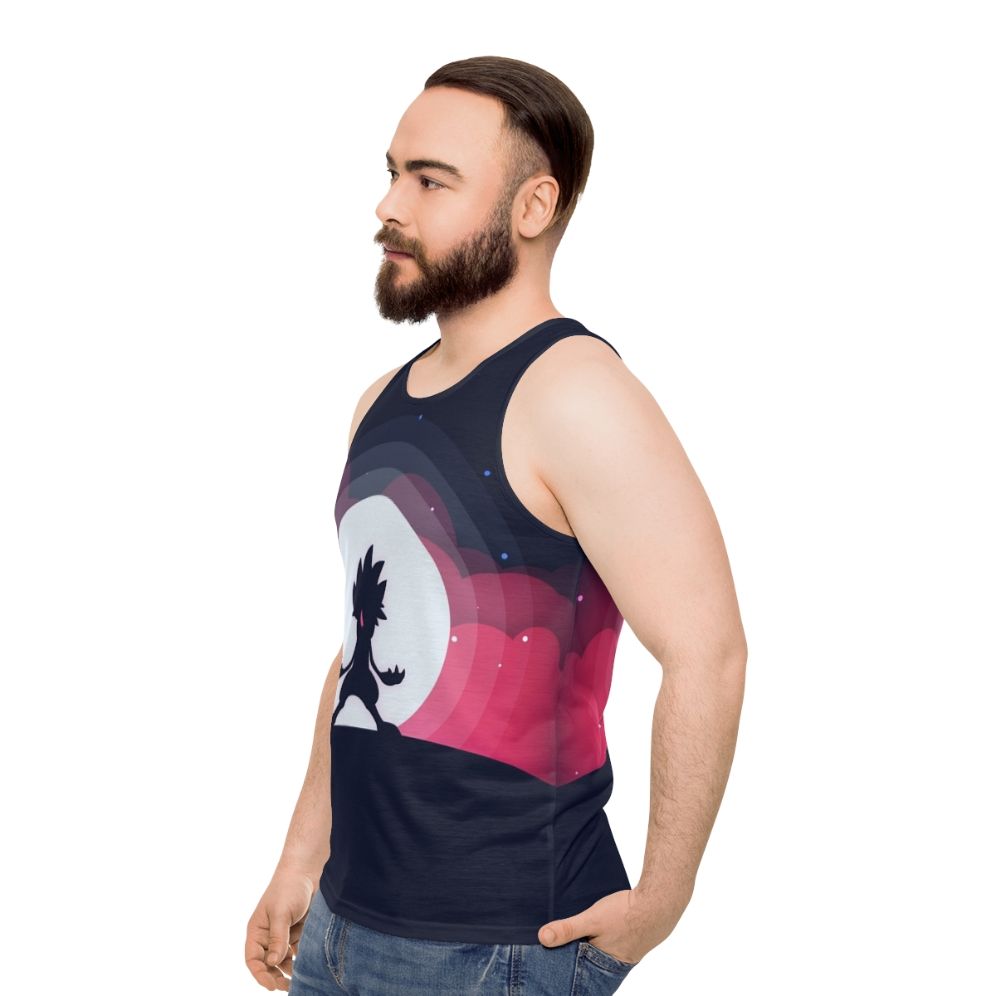 Lycanroc Flat Color Pokemon Tank Top - men side