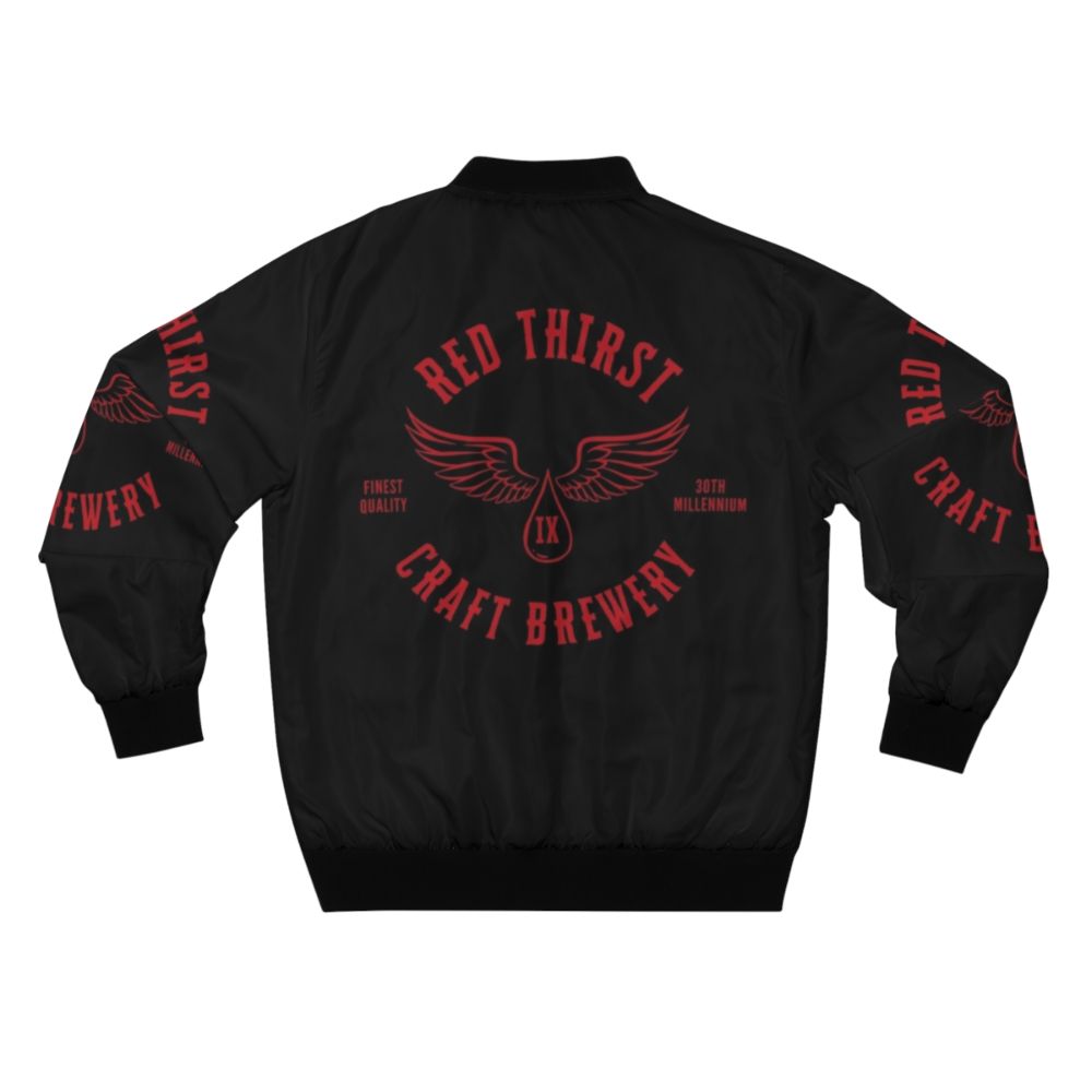 Warhammer 40K Red Thirst Craft Brewery Bomber Jacket with Blood Angels and Space Marines design - Back