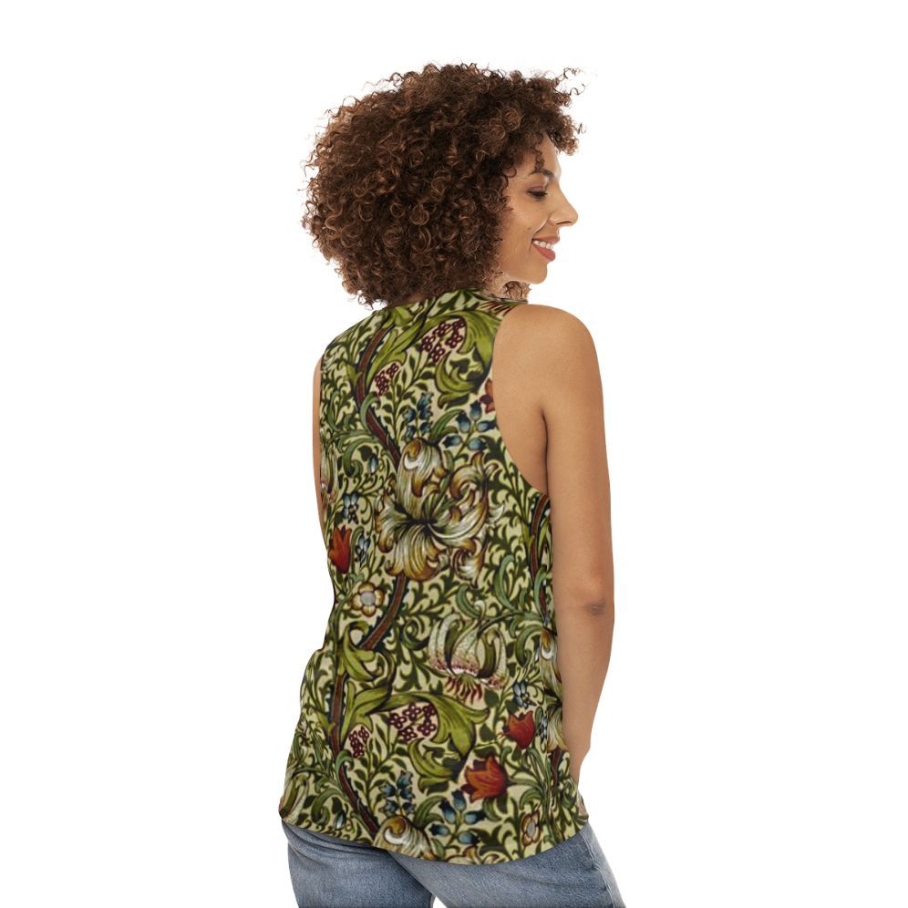 Vintage Floral William Morris Golden Lily Unisex Tank Top - women back