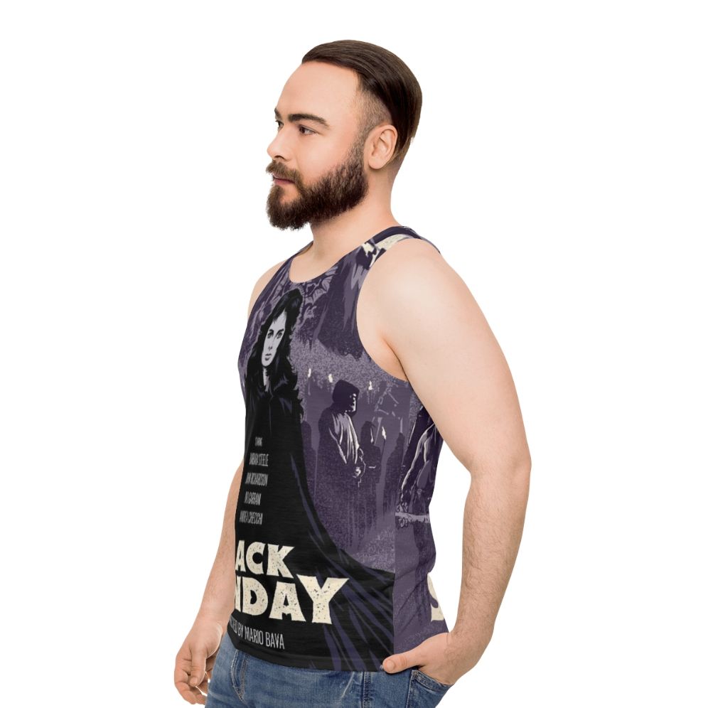 Black Sunday Horror Themed Unisex Tank Top - men side