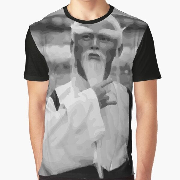 Vintage-style graphic t-shirt featuring the iconic character "Master Pai Mei" from the cult classic TV show.