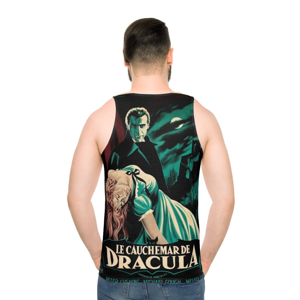 Vintage Dracula 1958 movie poster unisex tank top - men back