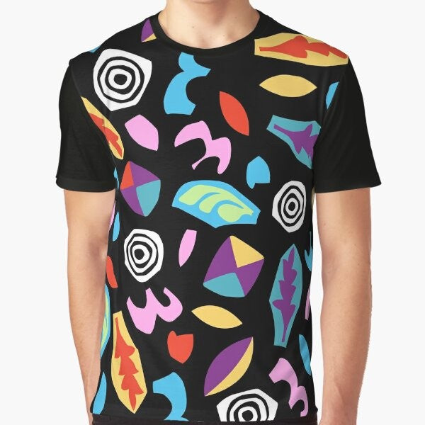 Colorful pattern graphic t-shirt featuring Eleven from the Netflix series Stranger Things