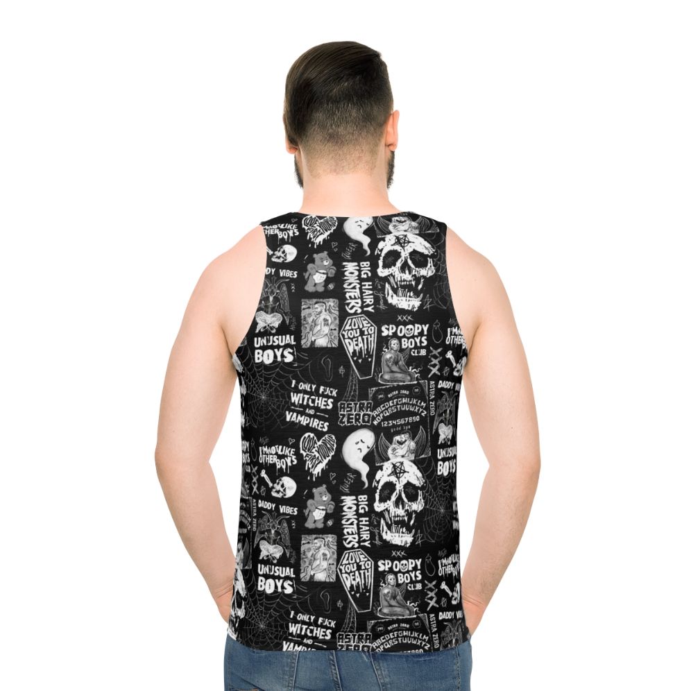 Unisex goth punk tank top with LGBTQ pride design - men back