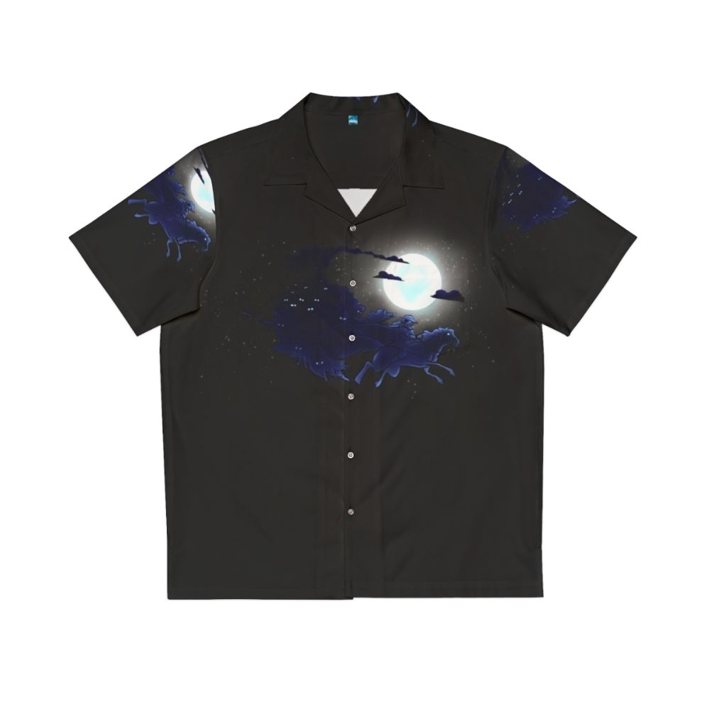 Odin's Ravens Hawaiian Shirt featuring a blue and white raven print design