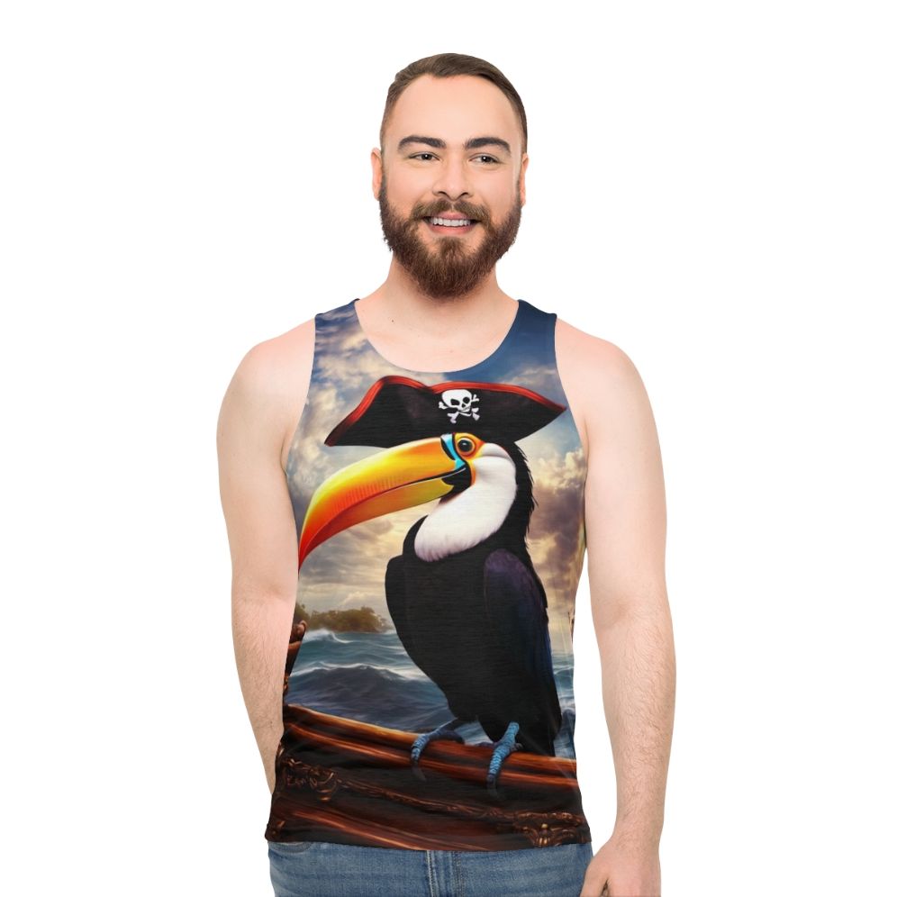 Pirate toucan unisex tank top - men