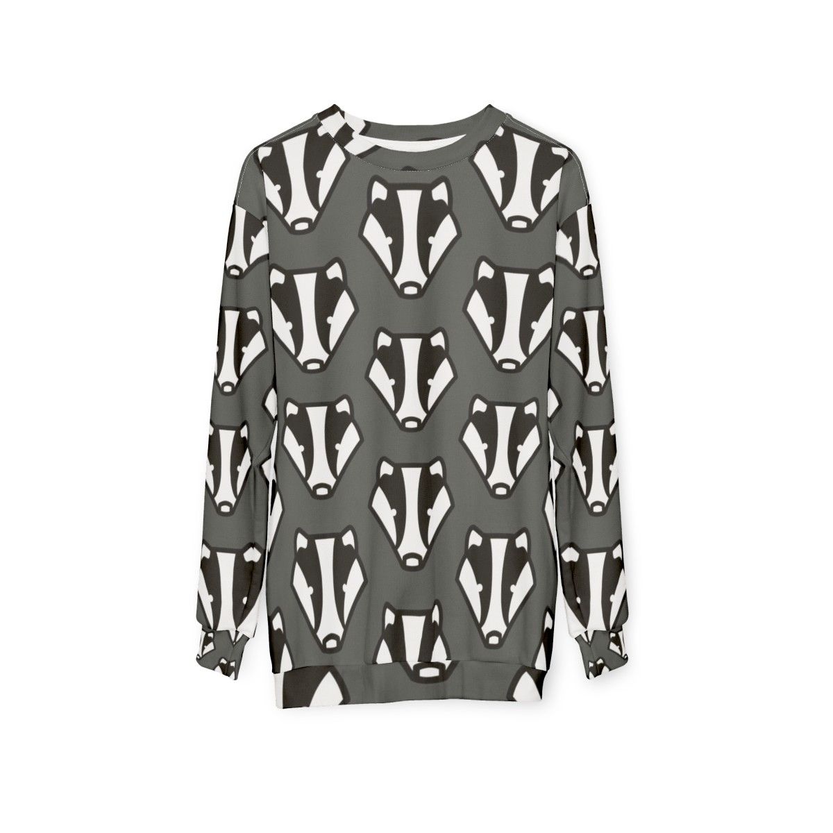 Badger Sweatshirt with Grey and Black Design - hanging