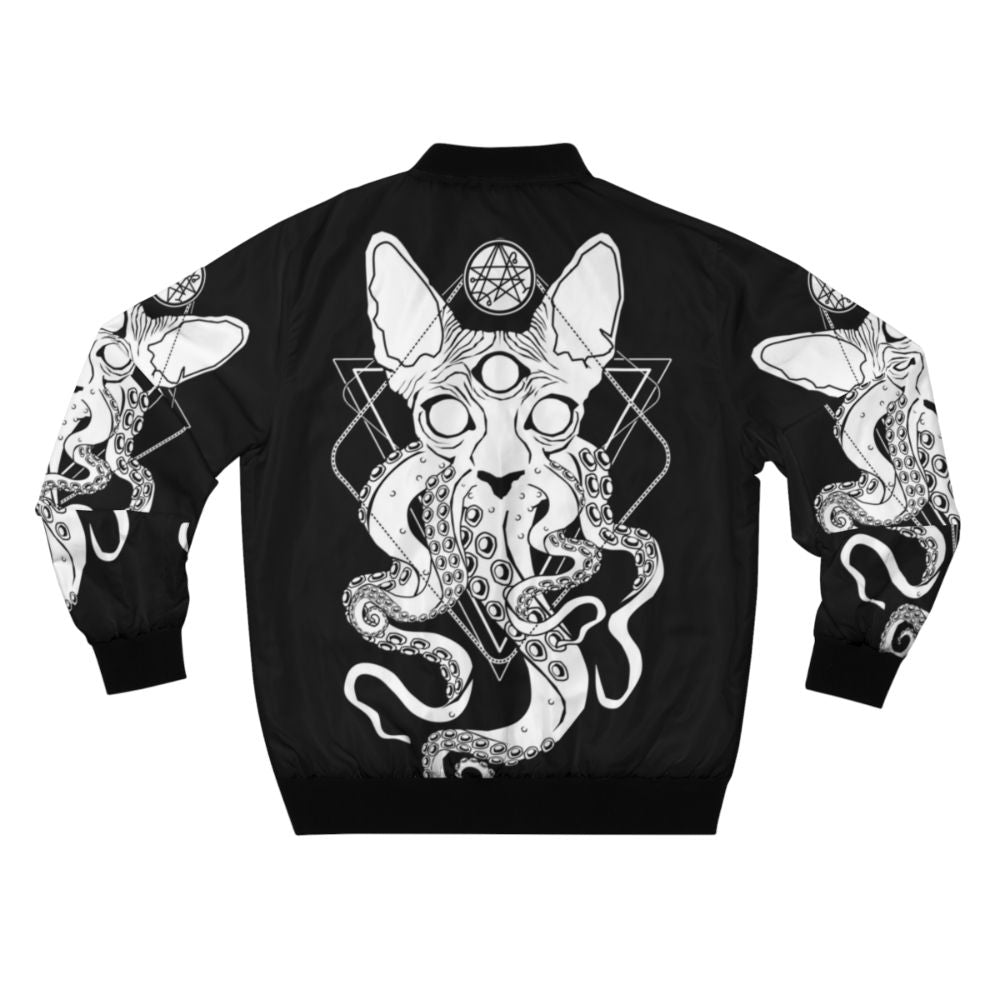 CATHULHU - the cosmic tentacle cat Bomber Jacket with a lovecraft-inspired design - Back