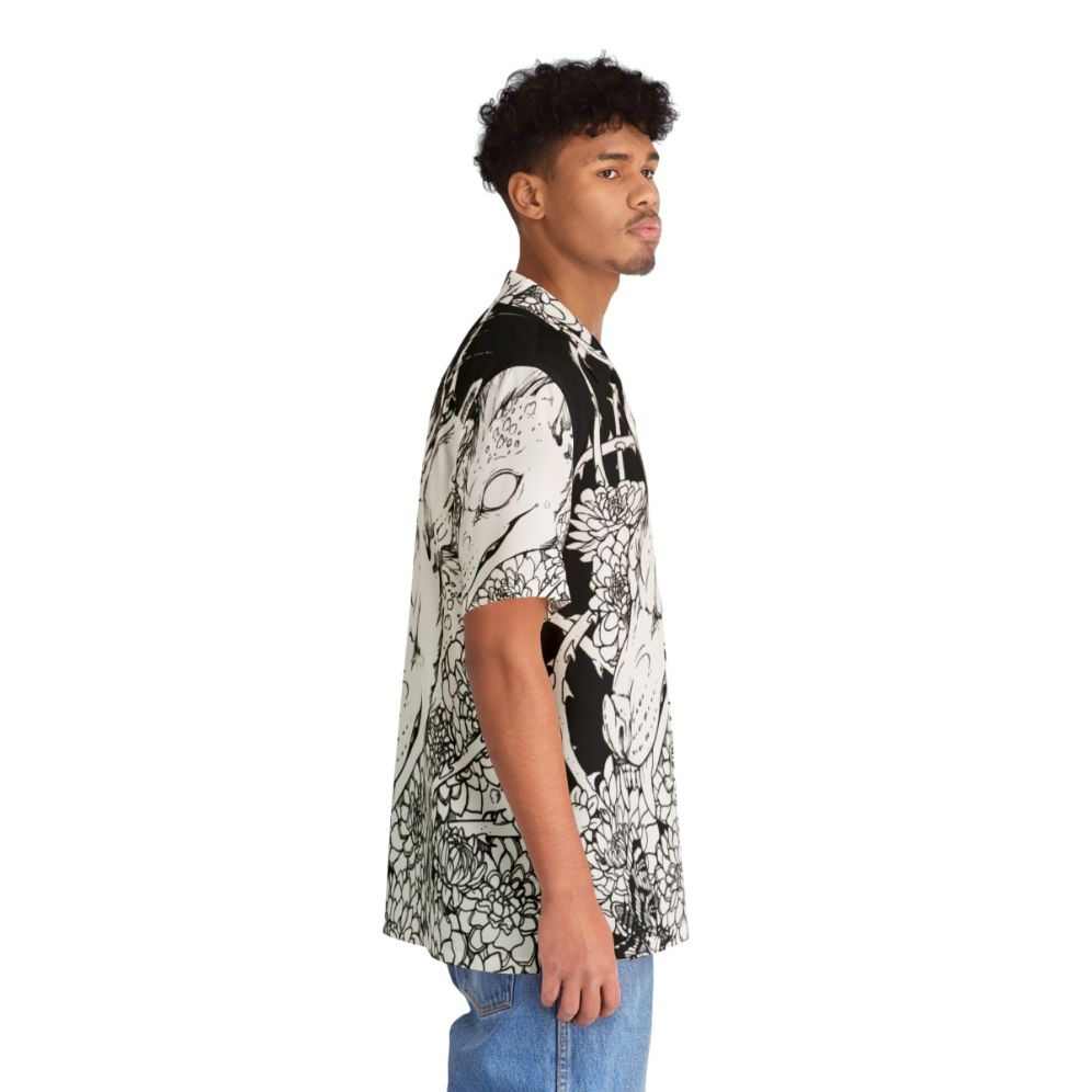 Chupacabra Hawaiian Shirt with Cryptid, Horror, and Animal Imagery - People Pight