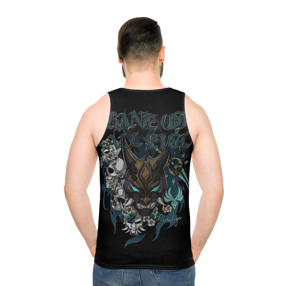 Genshin Impact inspired metal punk unisex tank top - men back