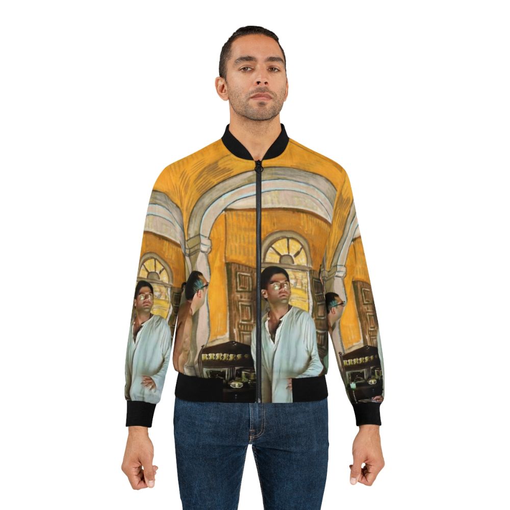 Hera Pheri x Vincent Van Gogh Bomber Jacket, featuring the iconic 'The Entrance Hall of Saint Paul Hospital' painting by Van Gogh - Lifestyle