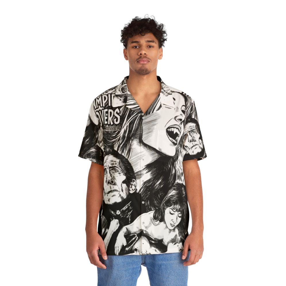 Hammer Horror Vampire Lovers Hawaiian Shirt - People Front