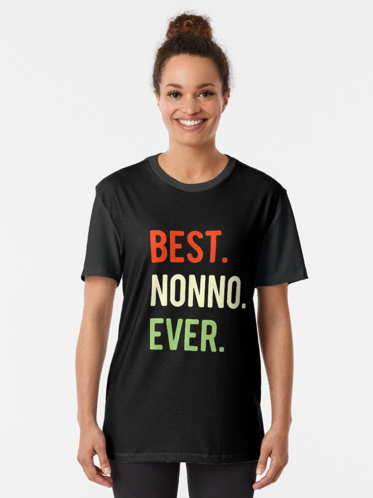 Best Nonno Ever Graphic T-Shirt for Italian Grandparents - Women