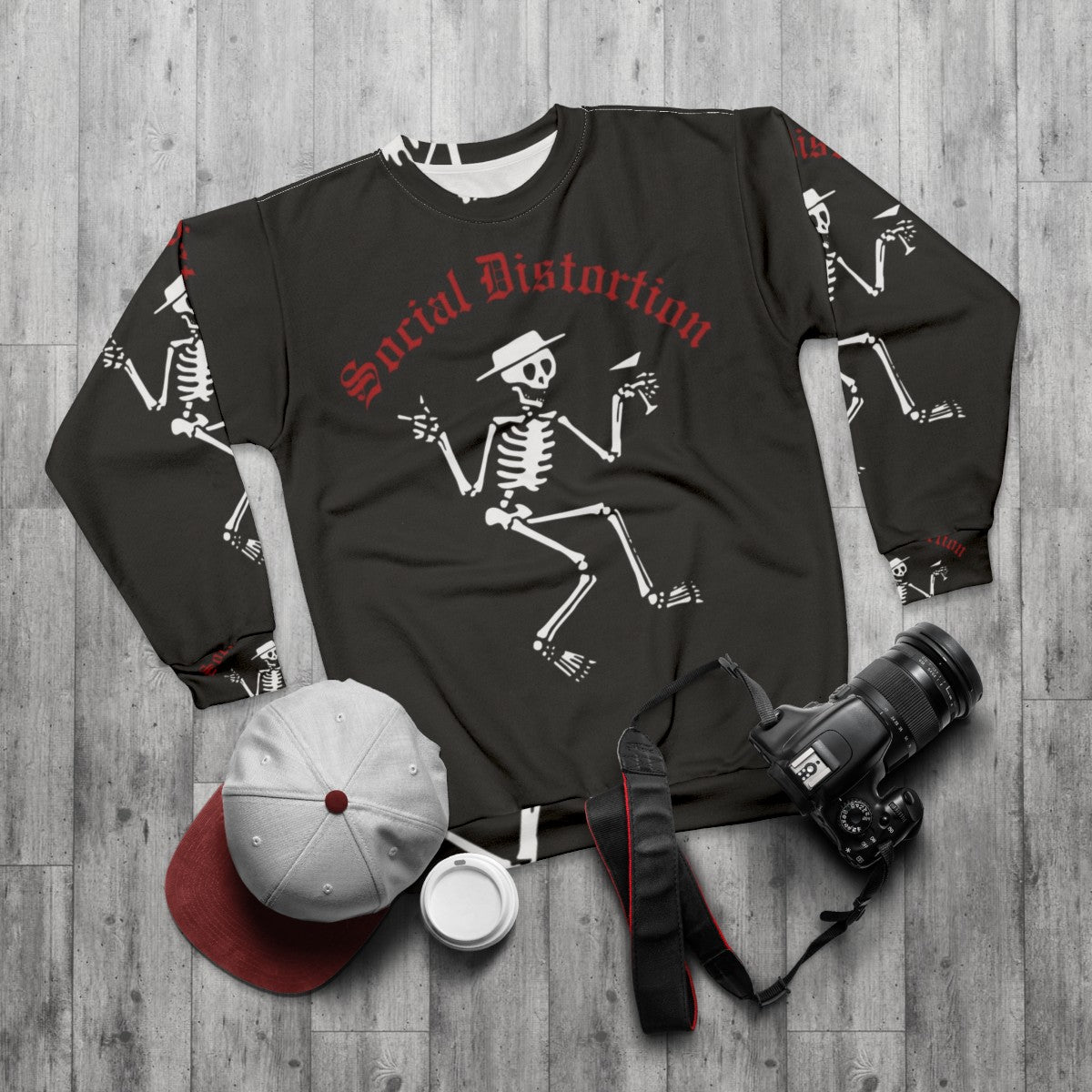 Social Distortion Punk Rock Band Sweatshirt - flat lay