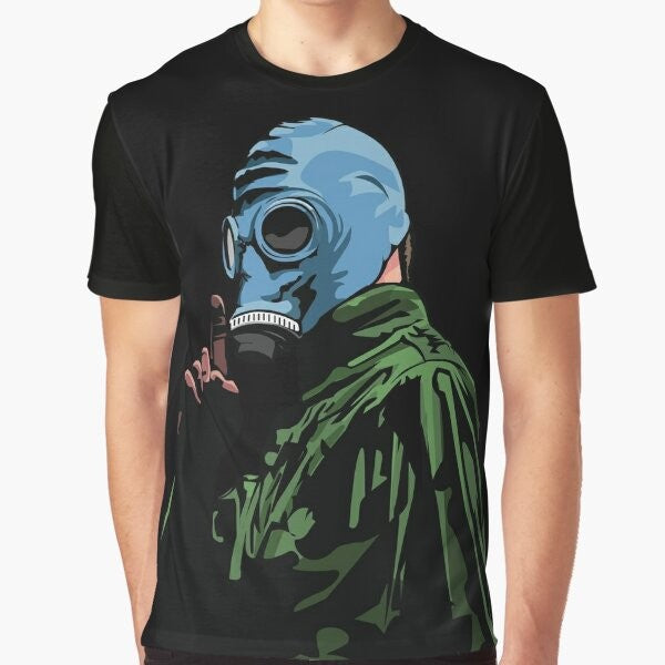 Dead Man's Shoes comic-style illustrated graphic t-shirt featuring the cult movie characters