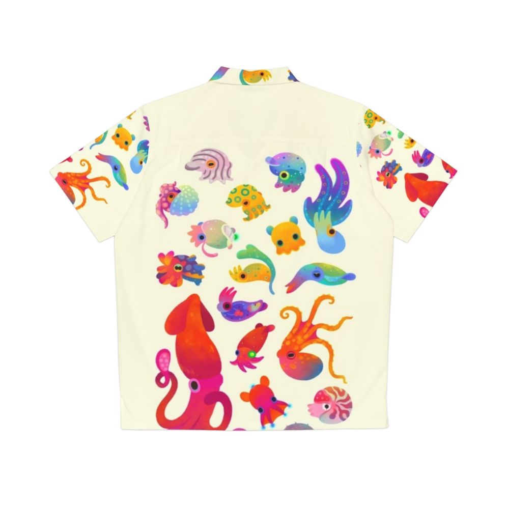 Cephalopod Hawaiian Shirt featuring a vibrant print of marine life - Back