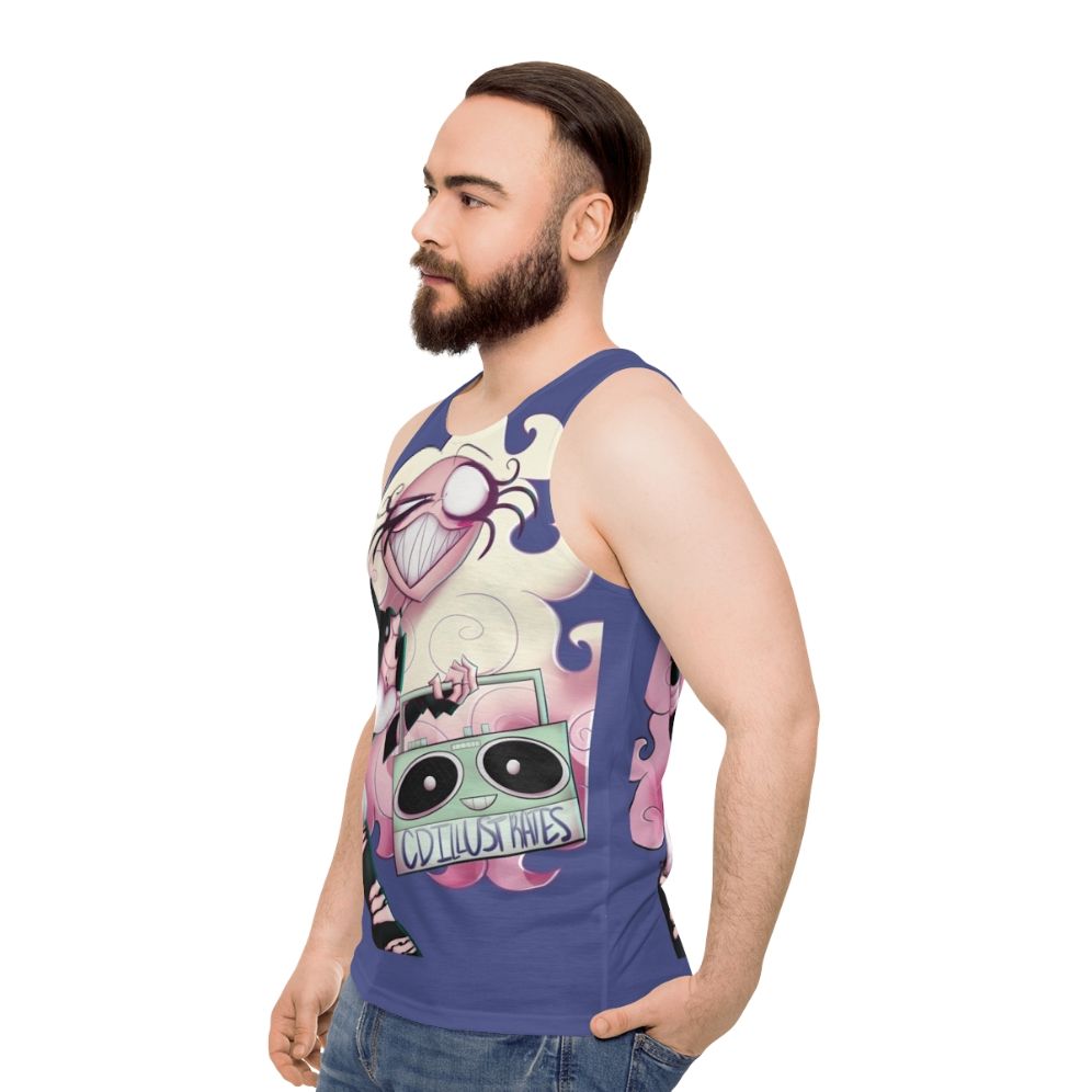 Unisex rock music graphic tank top - men side