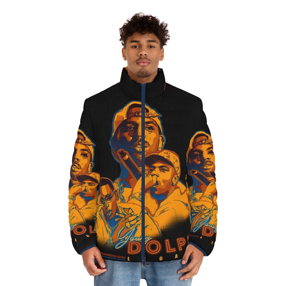 Young Dolph King of Memphis Tribute Puffer Jacket V2 - men front