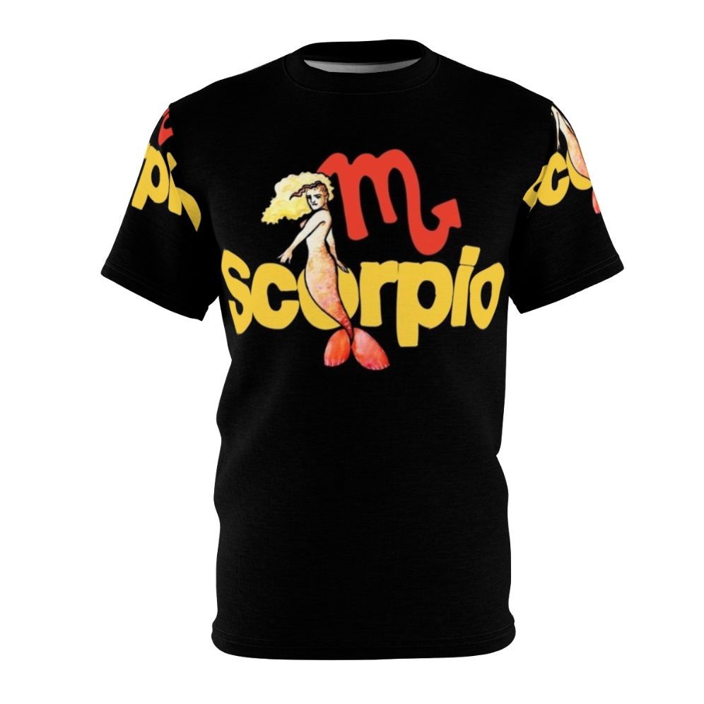 Scorpio Mermaid graphic design printed on a high-quality t-shirt