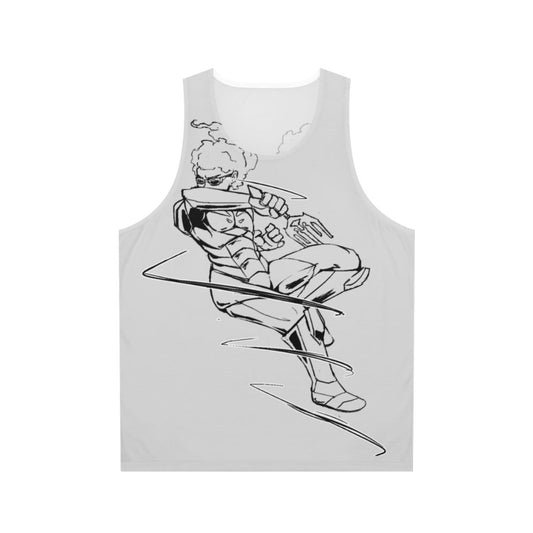 Unisex tank top with African American superhero design