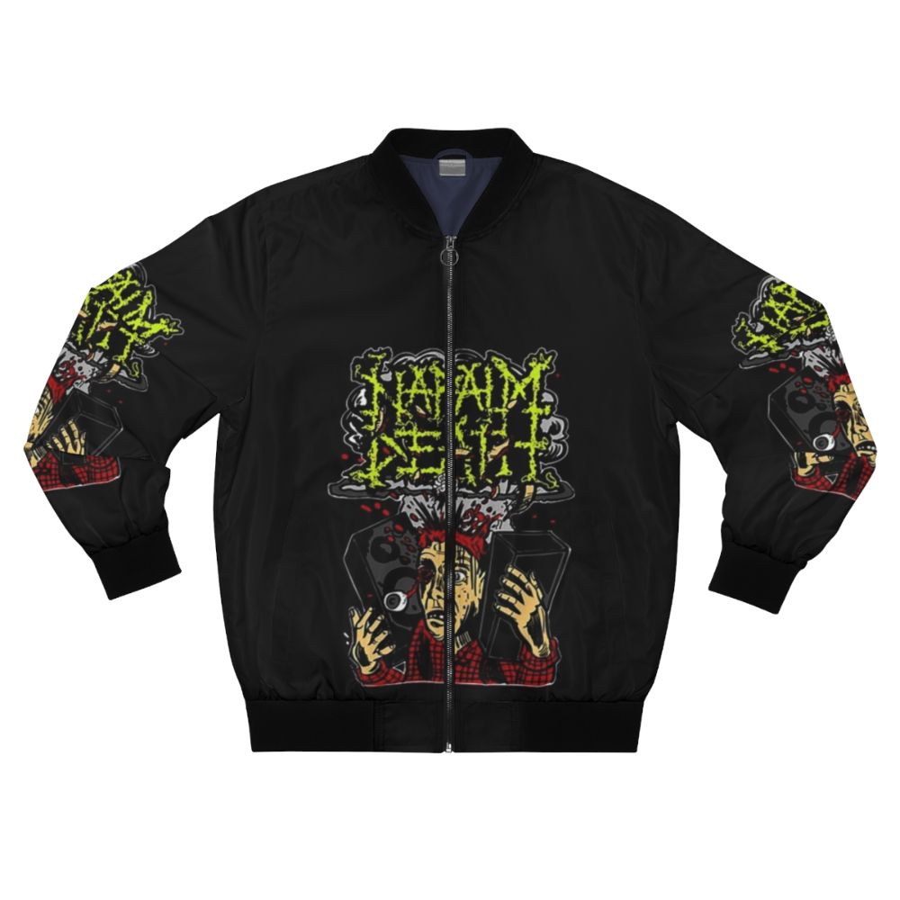 Napalm Death 80s/90s Metal Band Bomber Jacket featuring the band's new logo design