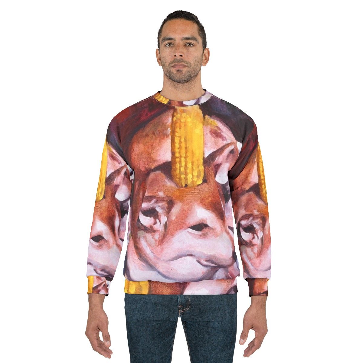 Corn dog sweatshirt with dank meme design - men