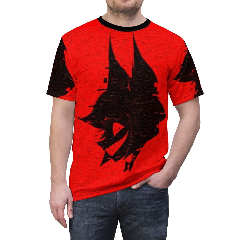 Hazbin Hotel Alastor Themed AOP T-shirt Design - men front