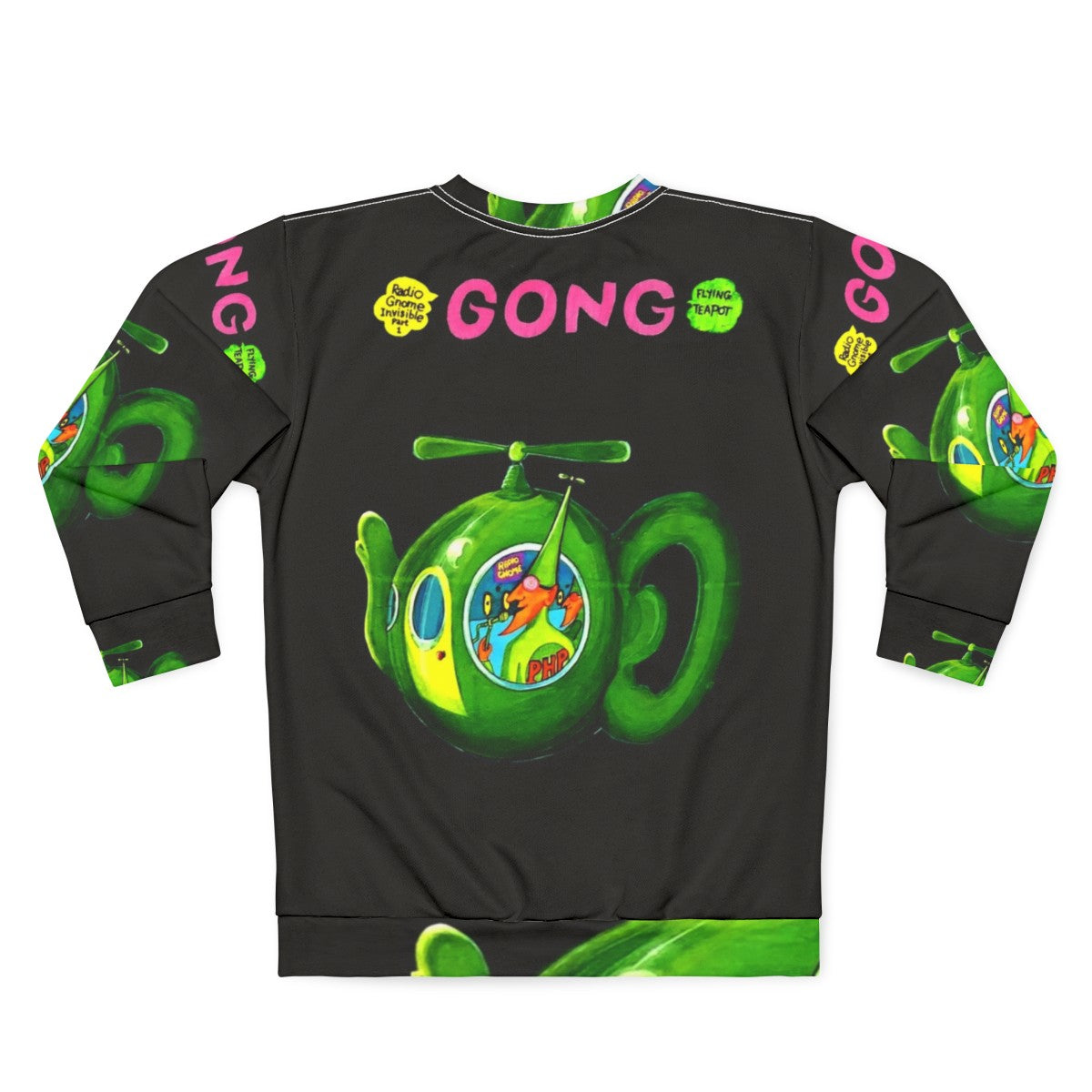 Vintage Gong Flying Teapot Sweatshirt - Back