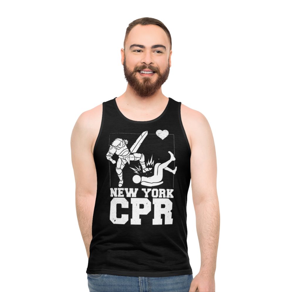 Unisex New York City CPR Black Tank Top - men