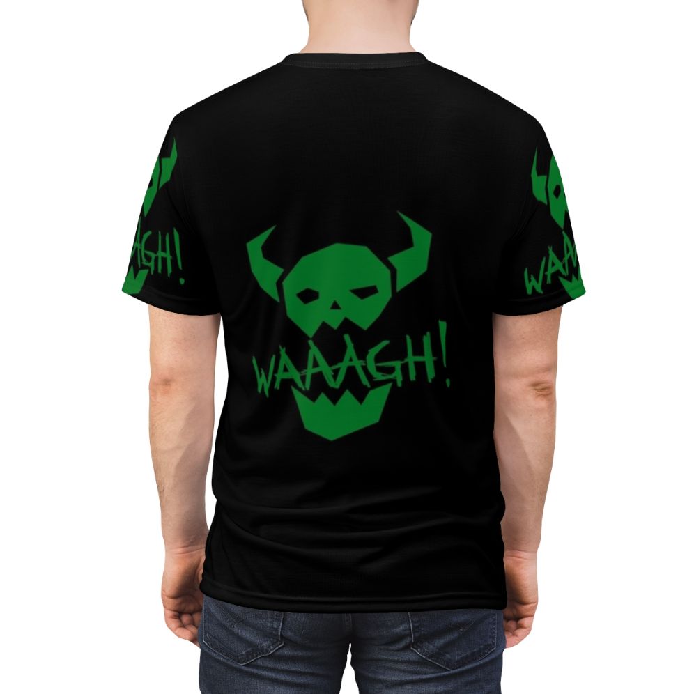 Ork inspired t-shirt with fantasy art design for tabletop gaming enthusiasts - men back