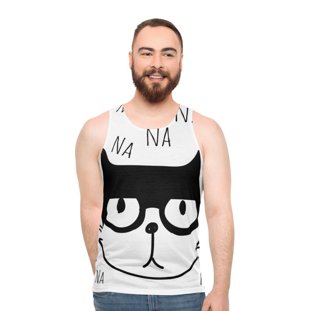 Superhero cartoon cat unisex tank top - men