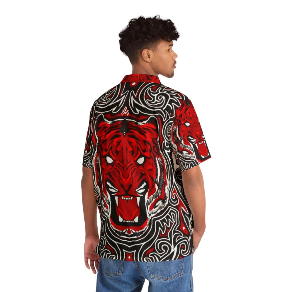 Red Tiger Batak Gorga Style Hawaiian Shirt - People Back