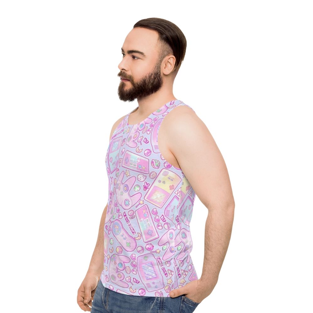 Retro nintendo gaming pastel aesthetic tank top - men side