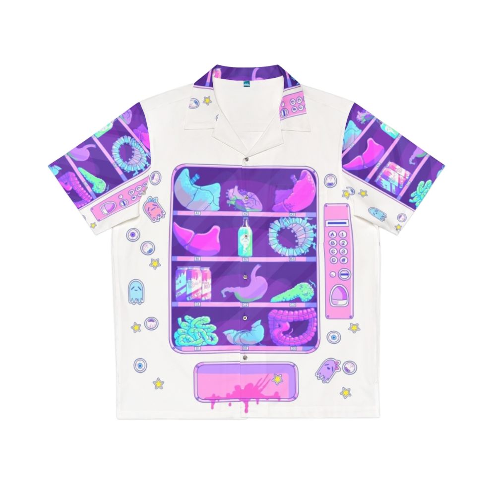 Pastel goth Hawaiian shirt with creepy cartoon organs