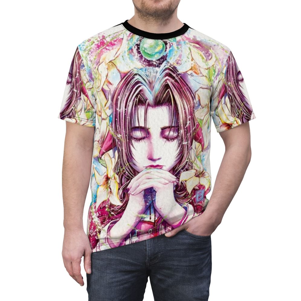 Aerith Inspired Final Fantasy 7 Character T-Shirt - men front