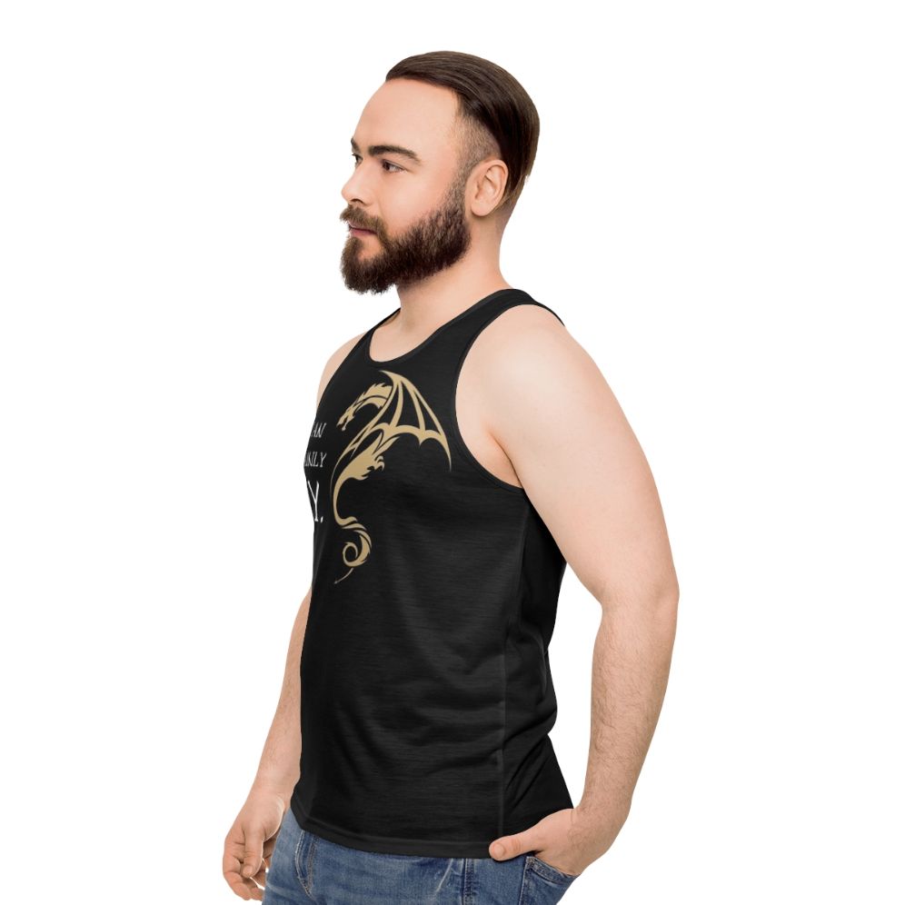 Unisex tabletop rpg addict tank top with dungeons and dragons design - men side