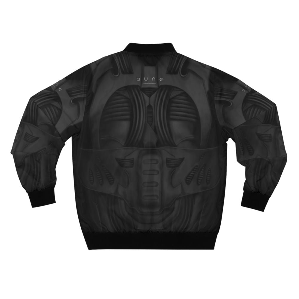 Stylish DUNE stillsuit-inspired bomber jacket with iconic Fremen design elements - Back