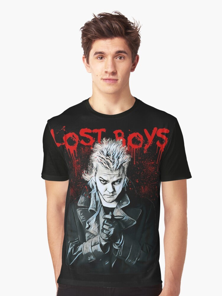 Lost Boys Classic 80s Horror Graphic T-Shirt featuring Keifer Sutherland and vintage vampire design - Men