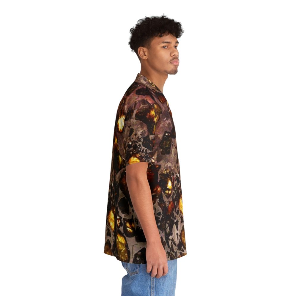 Space rocks pallasite Hawaiian shirt with astronomy and geology patterns - People Pight