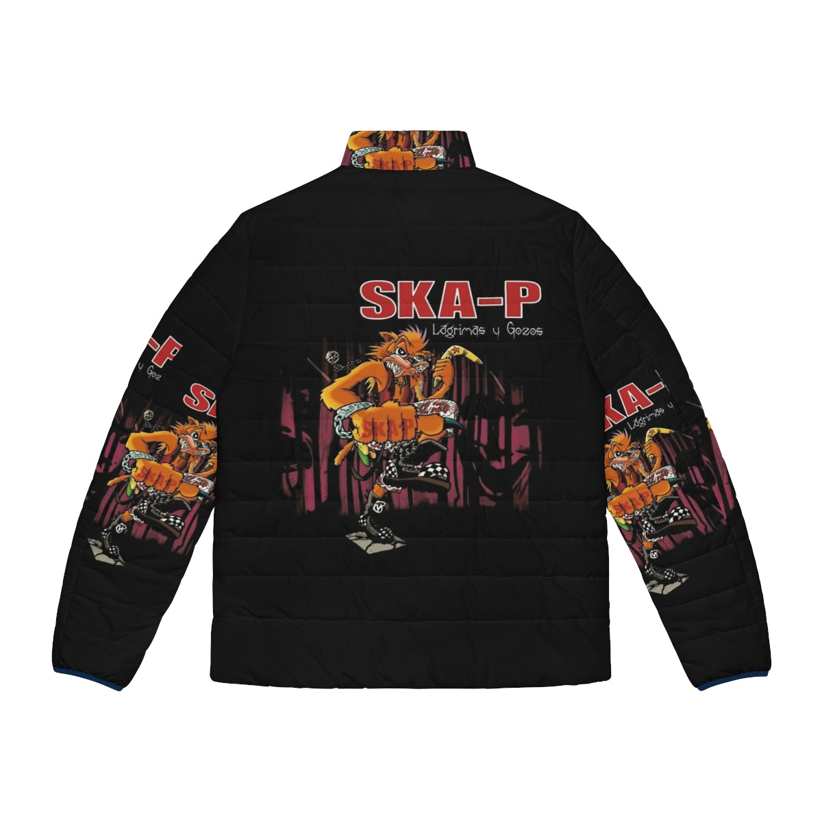 Ska P Lagrimas Y Gozos Puffer Jacket - A stylish puffer jacket for ska punk enthusiasts - Back