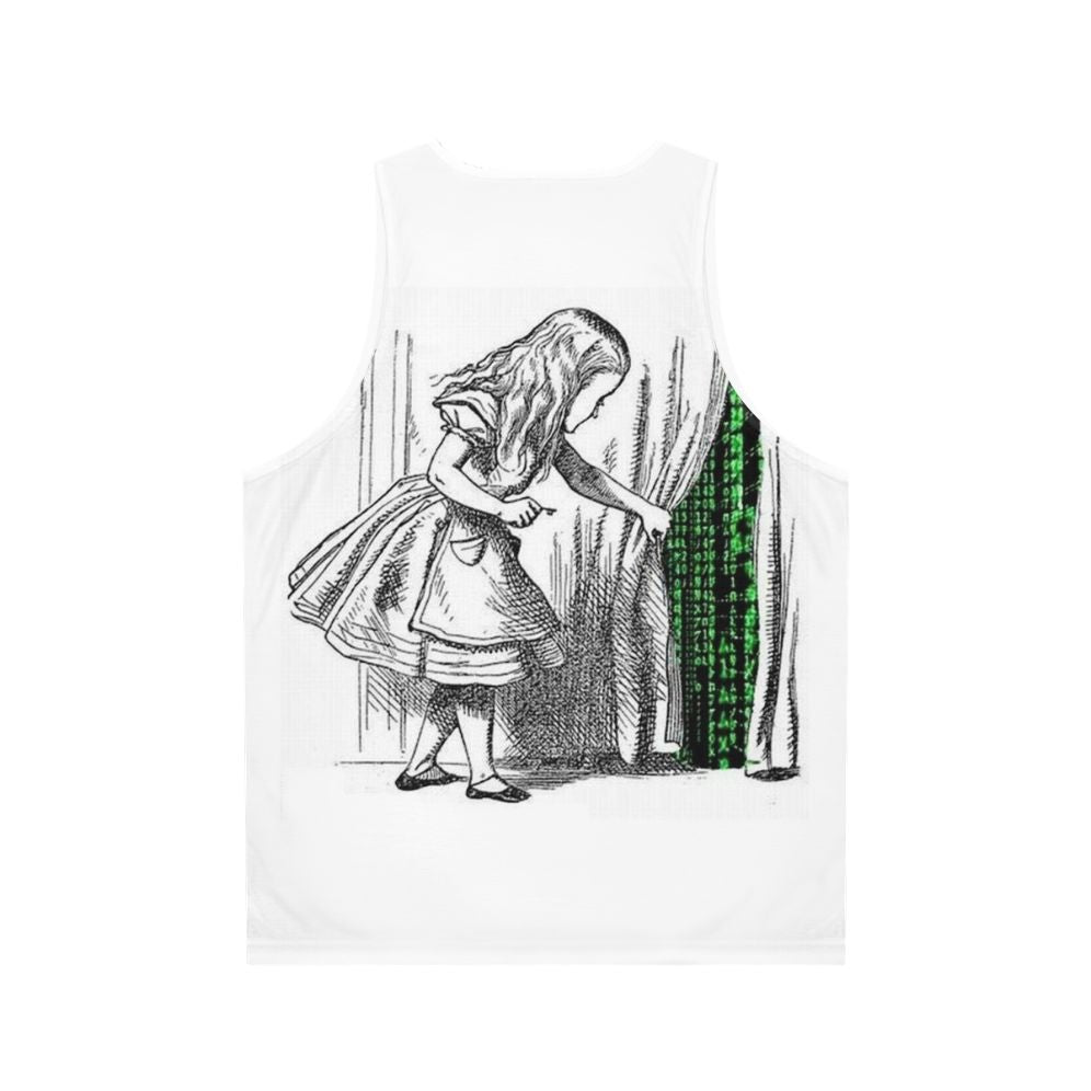 Matrix inspired unisex tank top with Alice in Matrix design - Back