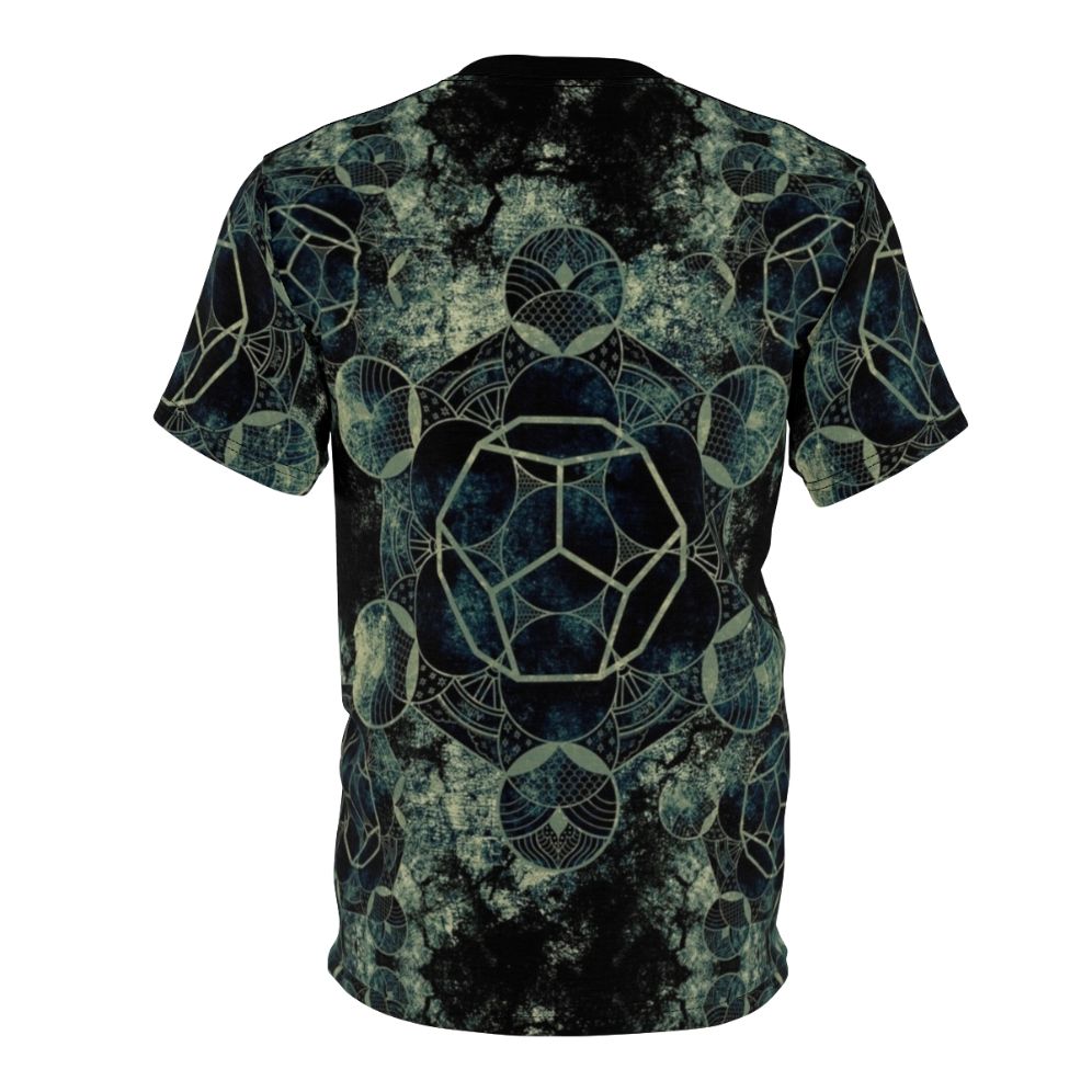 Vibrant AOP t-shirt featuring a sacred geometry design, perfect for your daily life. - Back