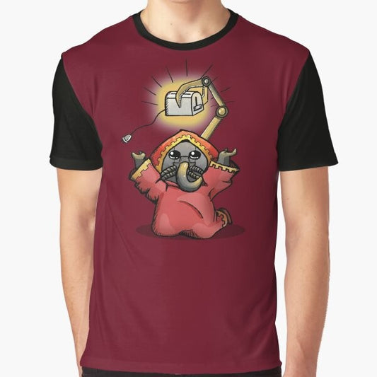 Toaster Priest graphic t-shirt featuring a cute and quirky design inspired by the Adeptus Mechanicus faction of Warhammer 40k.