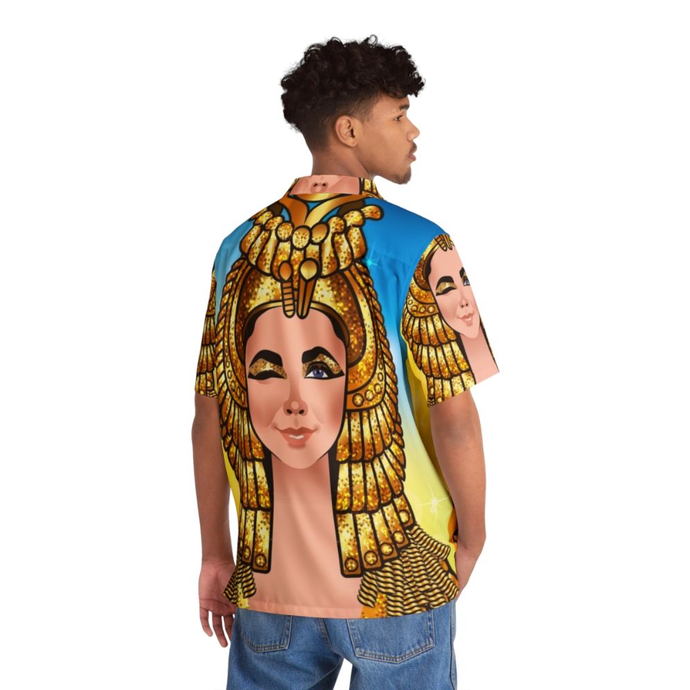 "A Wink A Smile Hawaiian Shirt featuring Cleopatra-inspired design" - Flat lay